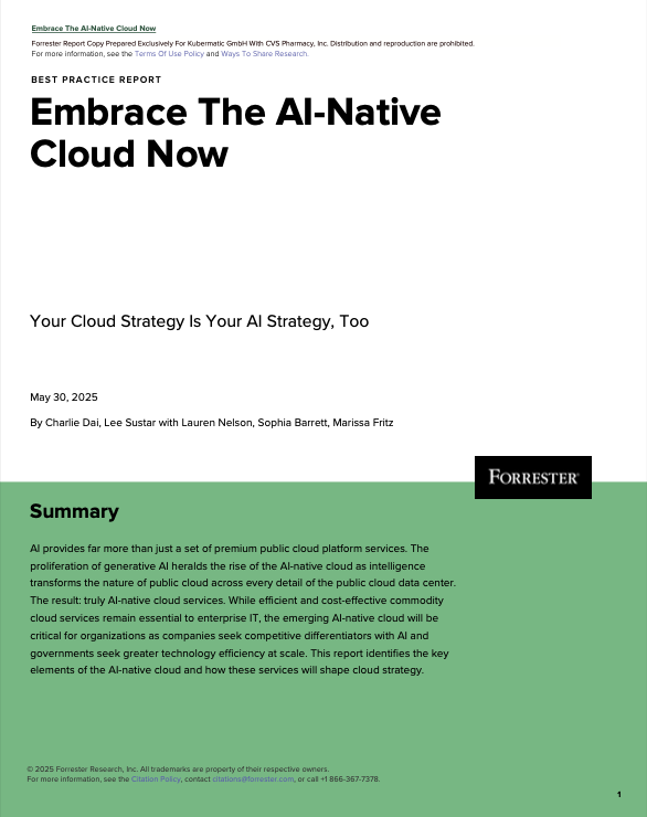 Die KI-native Cloud jetzt nutzen: Forrester Best Practice Report, 2025