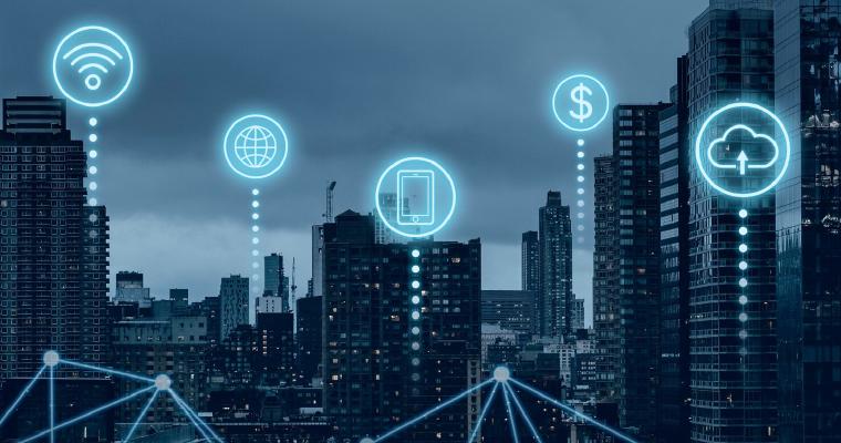 Eine durch ein Netz verbundene Stadt