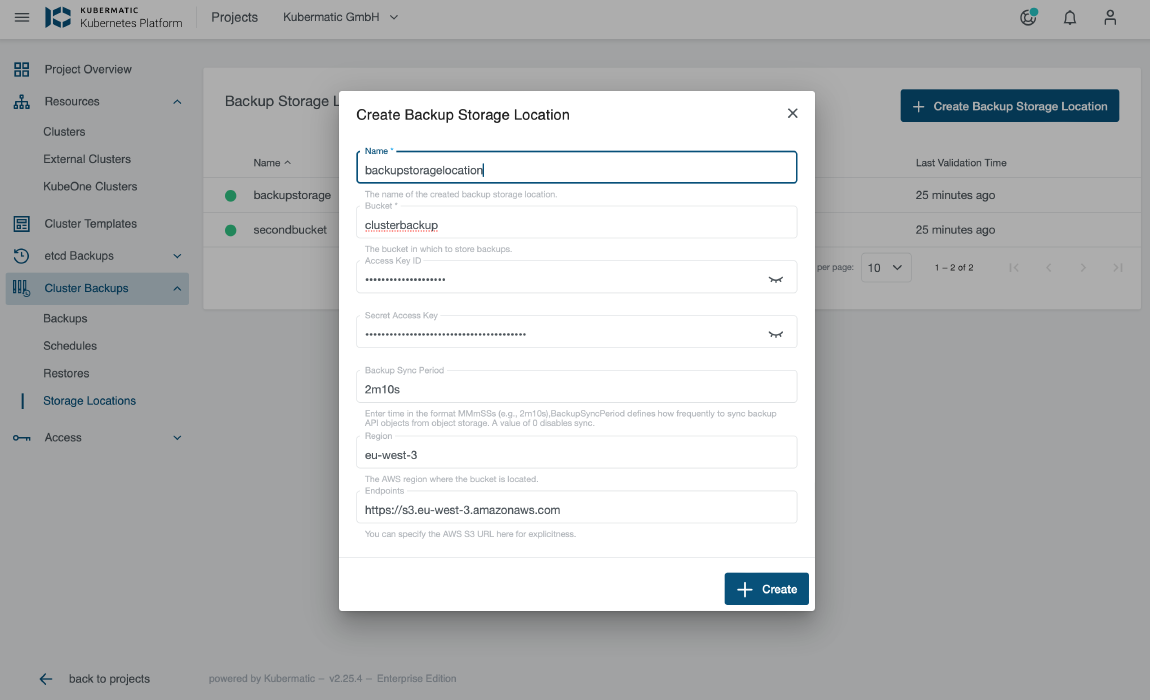 Screenshot der Kubermatic Kubernetes-Plattform AI-Anwendung