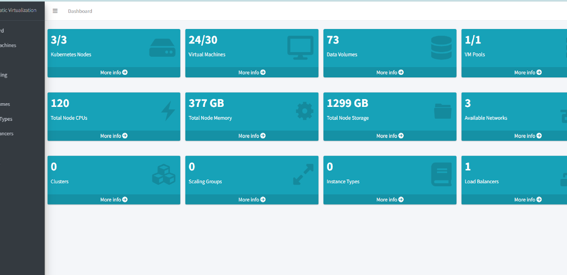 Screenshot 1 der Kubermatic Virtualisierungsanwendung